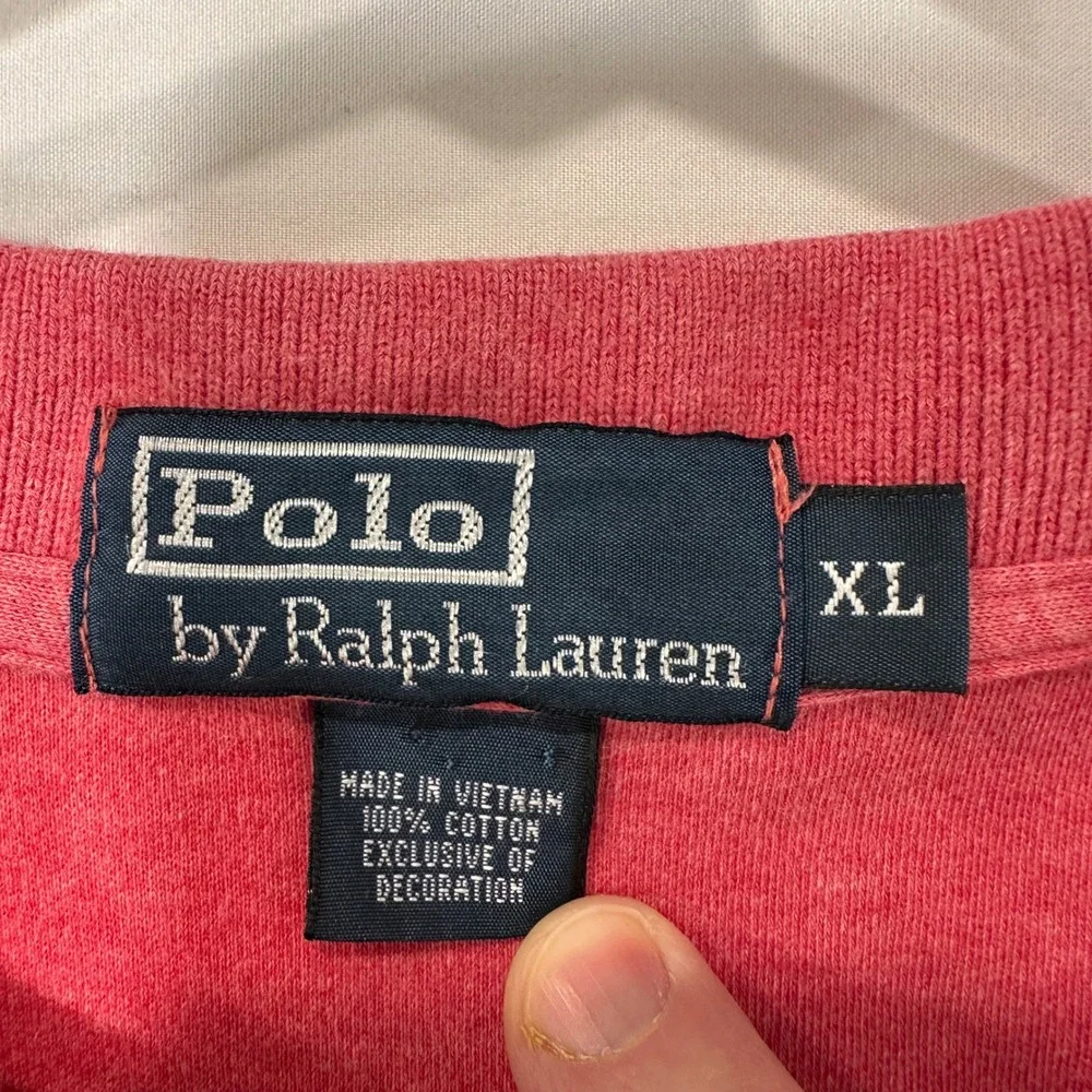 Polo Ralph Lauren Short Sleeve Polo Shirt Mens XL Red Heathered Pony Logo Preppy